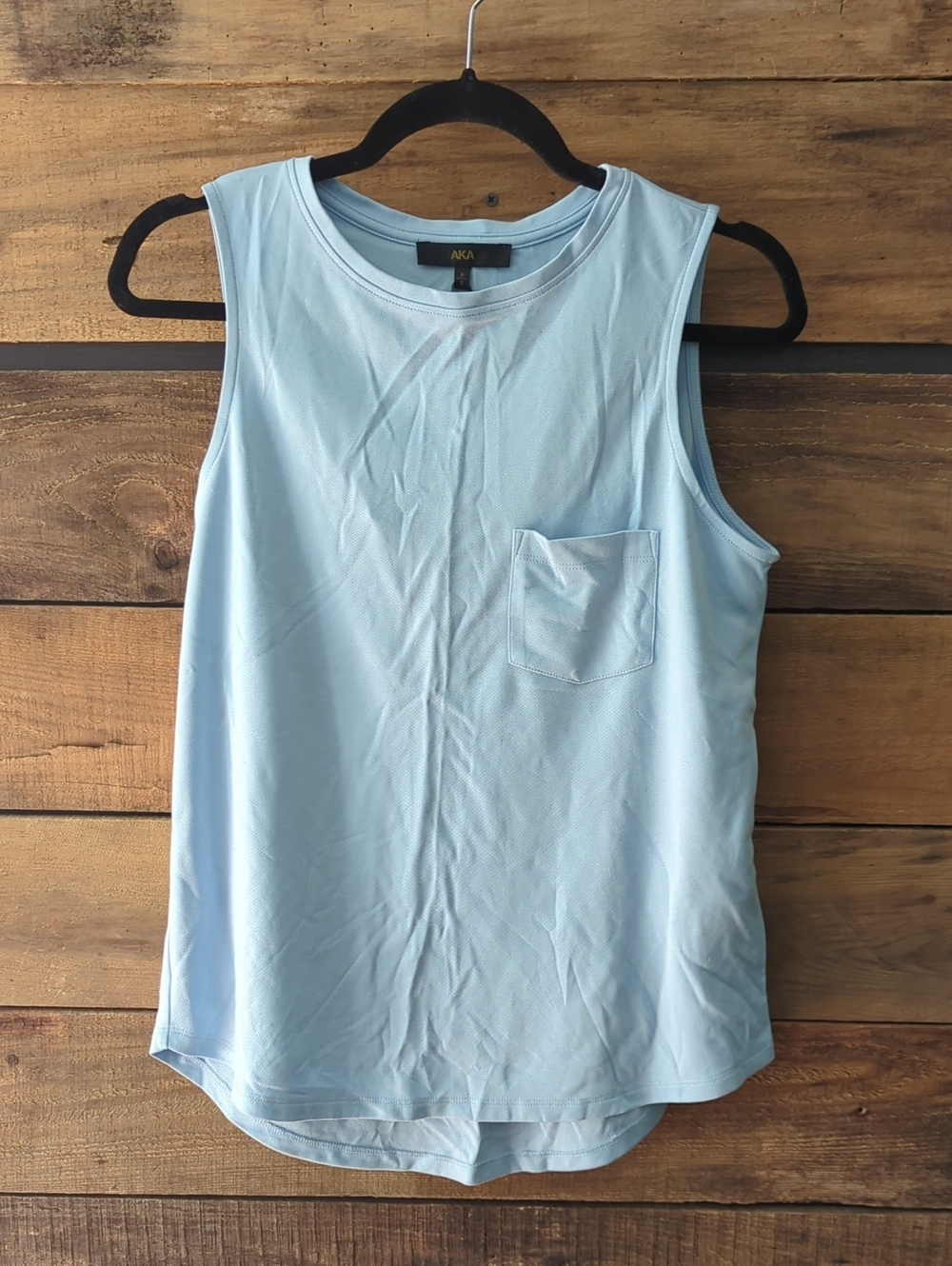 AKA Light Blue Sleeveless Pocket Tank